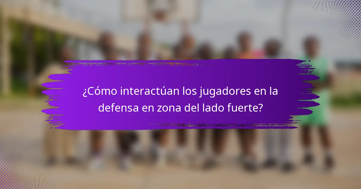 ¿Cómo interactúan los jugadores en la defensa en zona del lado fuerte?
