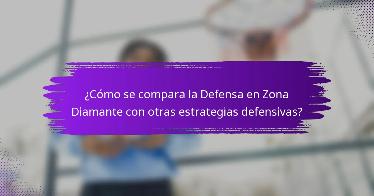 ¿Cómo se compara la Defensa en Zona Diamante con otras estrategias defensivas?