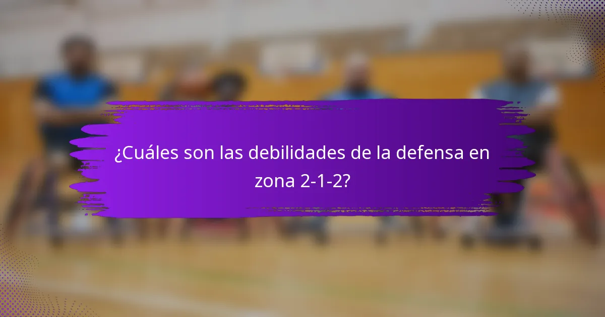 ¿Cuáles son las debilidades de la defensa en zona 2-1-2?